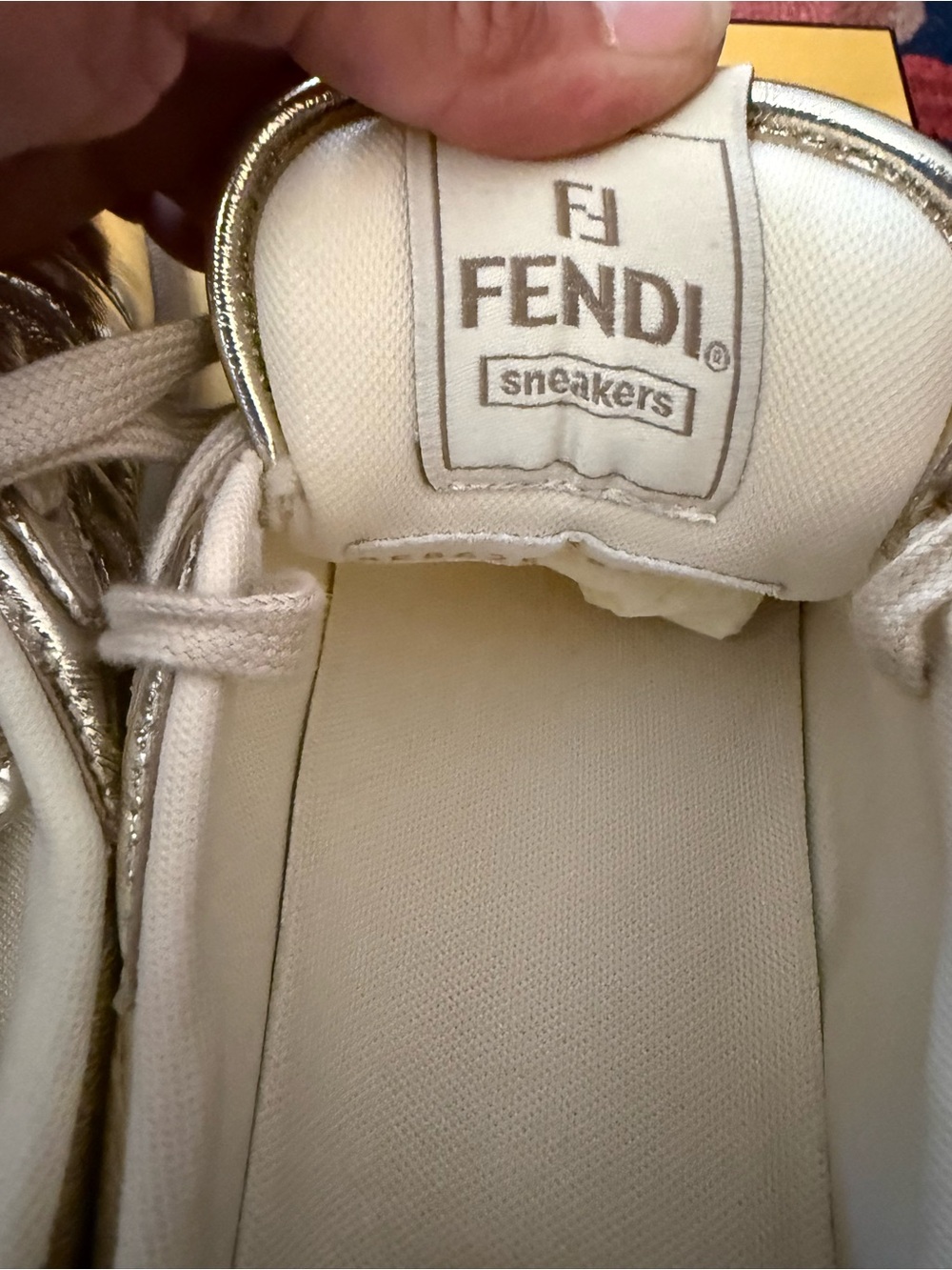 Fendi Match Gold Leather Nappa Sneakers - Picture 7 of 11